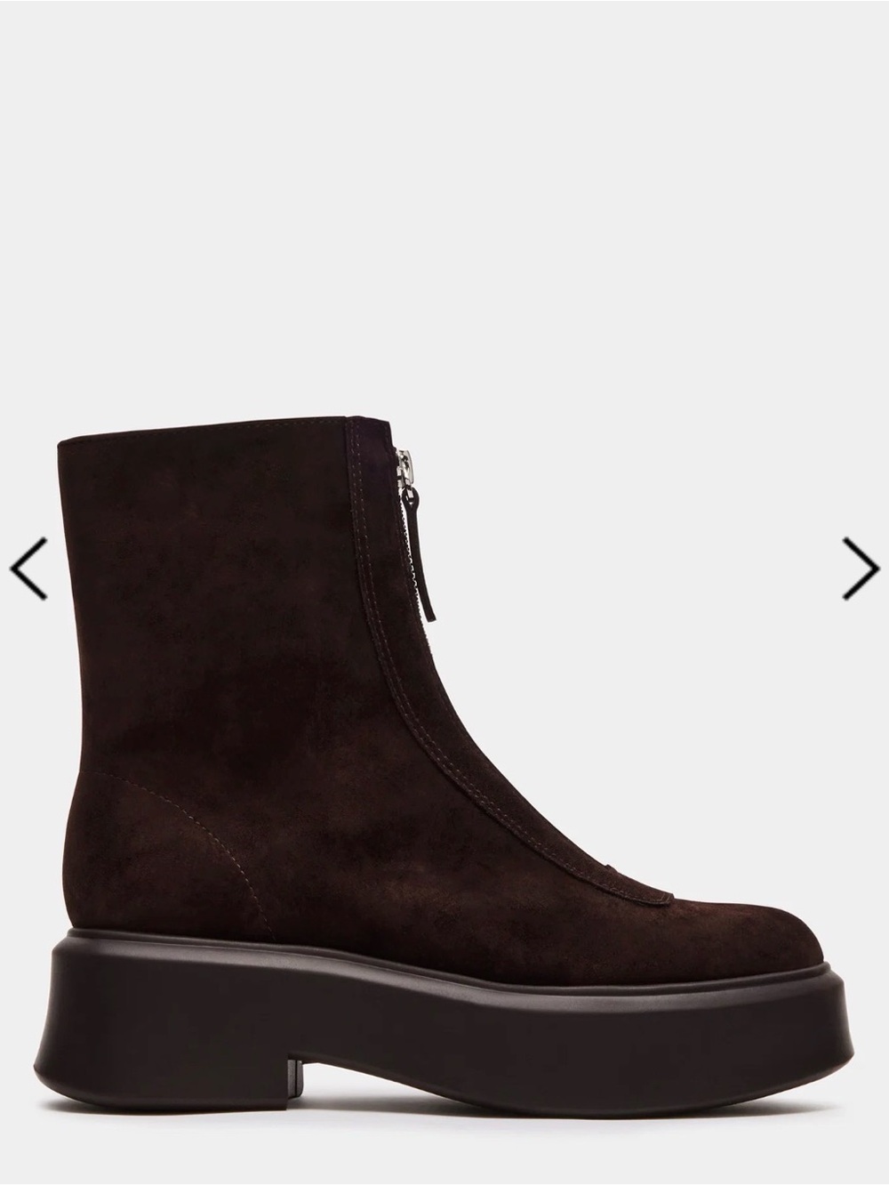 Steve Madden JONES Chocolate Brown Suede Front Zip Ankle Boots Size 7.5 NEW
